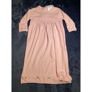 Little English Babys Pink Gown Snap Closure Size Newborn 100% Cotton